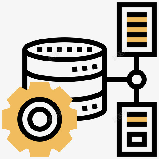 数据库存储数据分析32黄色阴影svg_新图网 https://ixintu.com 数据库 存储 数据分析 黄色 阴影