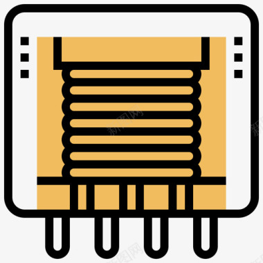 变压器电子元件10黄色阴影图标