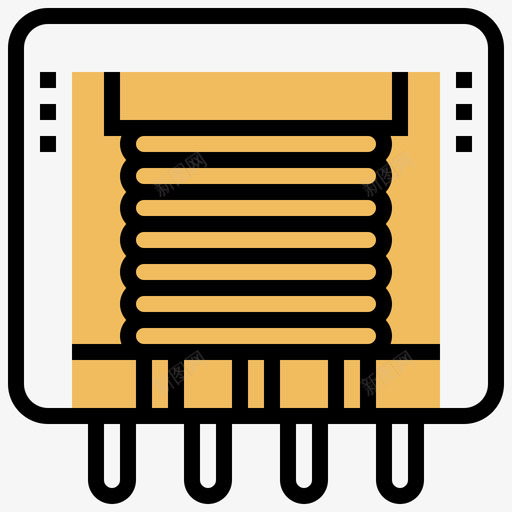变压器电子元件10黄色阴影svg_新图网 https://ixintu.com 变压器 电子元件 黄色 阴影
