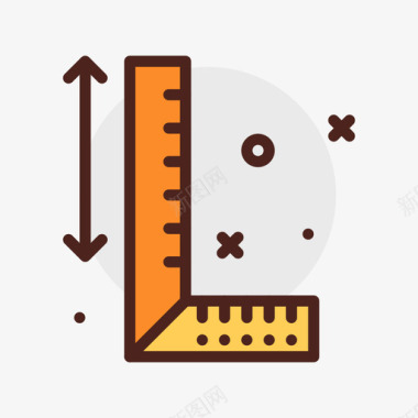 测量木工12线性颜色图标
