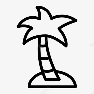 岛假日棕榈树图标