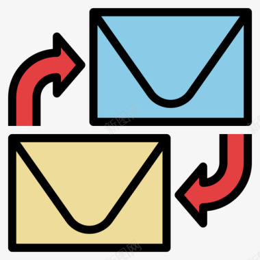 电子邮件品牌20线性颜色图标