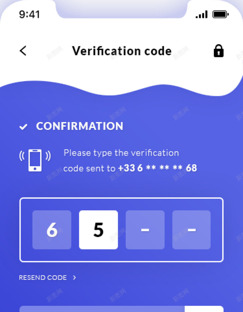 手机验证登录界面设计2FACodeVerificapng_新图网 https://ixintu.com 手机 验证 登录 界面设计