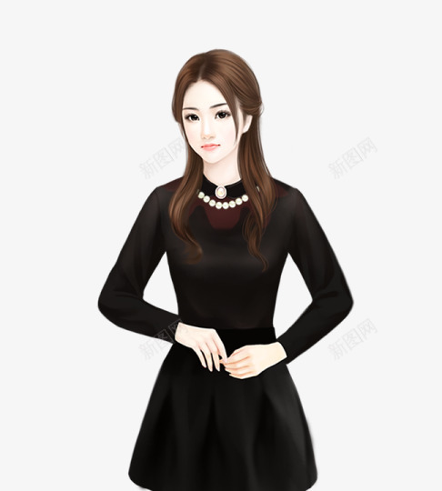 可爱少女长发png免抠素材_新图网 https://ixintu.com 可爱 少女 长发