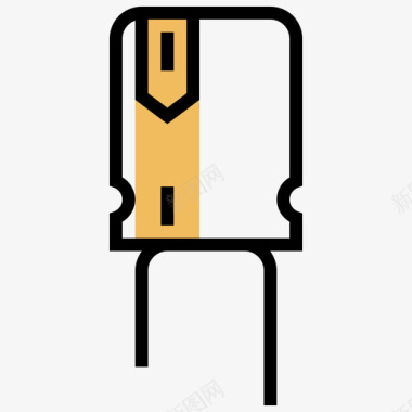 电容器电子元件10黄色阴影图标