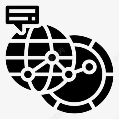 全球联系全球商务22字形图标