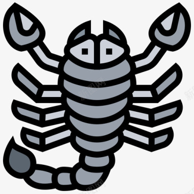 蝎子昆虫9线形颜色图标
