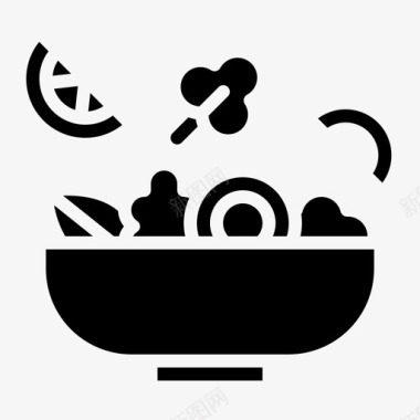 沙拉饮食与健身10字形图标