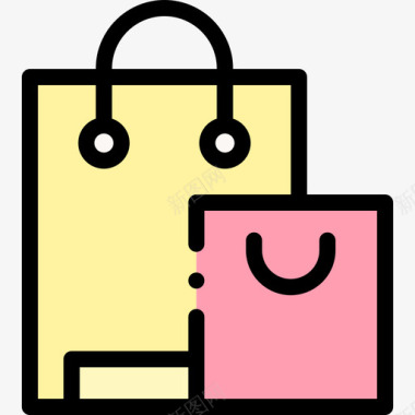购物袋网上购物110线性颜色图标