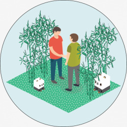 三者熊猫人类与自然三者相连总体规划如何通过为伞护种设计高清图片