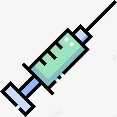 注射器医疗服务15线性颜色图标