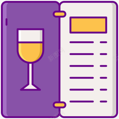 葡萄酒菜单酿酒厂1线性颜色图标