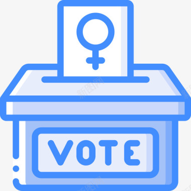 投票妇女节54蓝色图标
