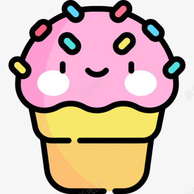 冰淇淋马戏团116线性颜色图标
