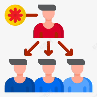 传播冠状病毒127扁平图标