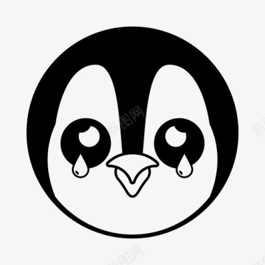 哭企鹅表情脸头图标