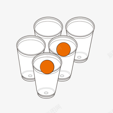 5个杯子2个球图标