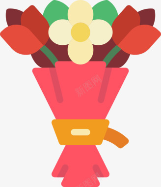 花束妇女节55平淡图标