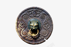 木Doorknocker门输入金属教堂门木雕装饰老素材