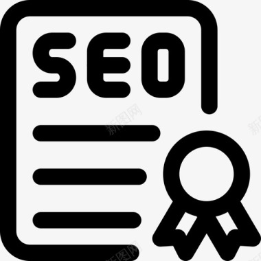 证书网络应用SEO4线性图标