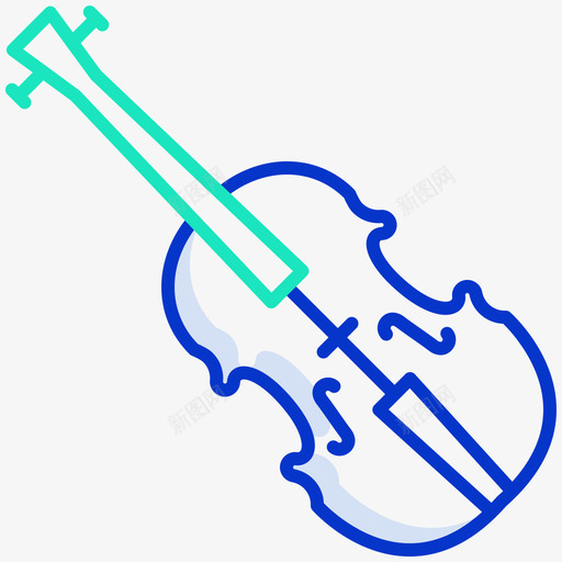 小提琴乐器52轮廓颜色svg_新图网 https://ixintu.com 小提琴 乐器 轮廓 颜色