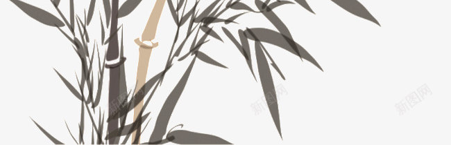 水墨竹子透明装饰png免抠素材_新图网 https://ixintu.com 水墨 竹子 透明 装饰