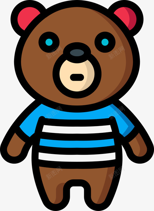 熊软玩具4线性颜色svg_新图网 https://ixintu.com 熊软 玩具 线性 颜色