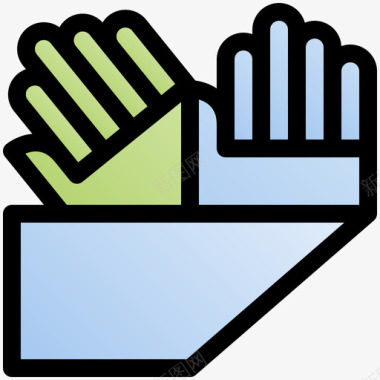 手套个人卫生3线性颜色图标