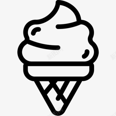 冰淇淋筒甜点夏天图标