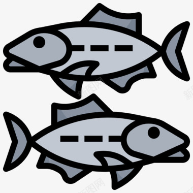 沙丁鱼海鲜25原色图标