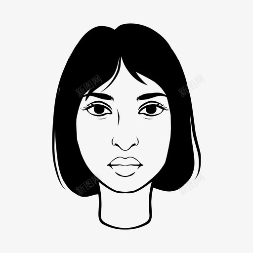 女人脸女孩svg_新图网 https://ixintu.com 女人 人脸 女孩 头女 人的 发型