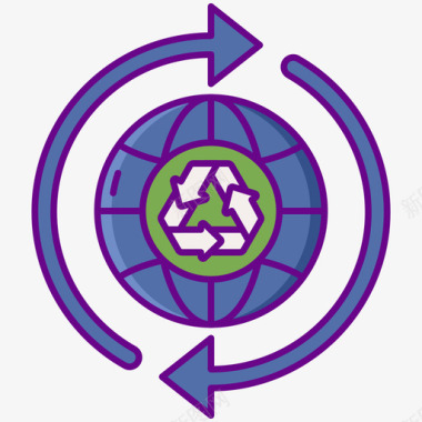 环保型回收中心2线性颜色图标