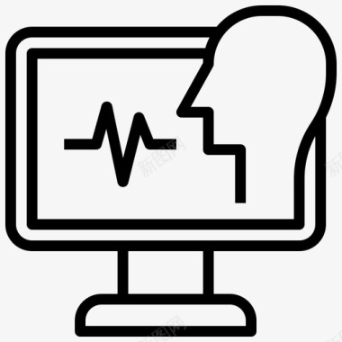 语音识别电视65线性图标