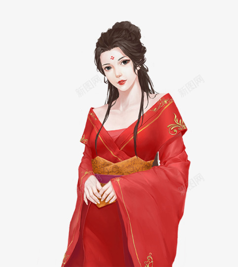 红衣女png免抠素材_新图网 https://ixintu.com 红衣