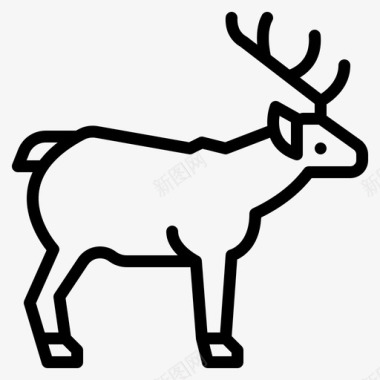 鹿动物44轮廓图标