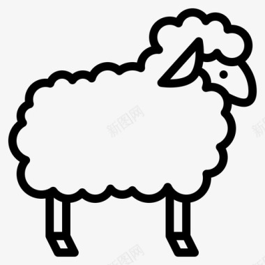 绵羊动物44轮廓图标