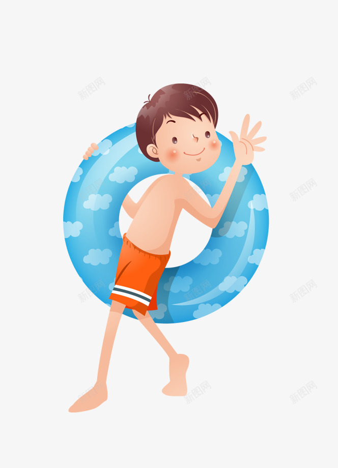 带游泳圈的小孩png免抠素材_新图网 https://ixintu.com 游泳 小孩