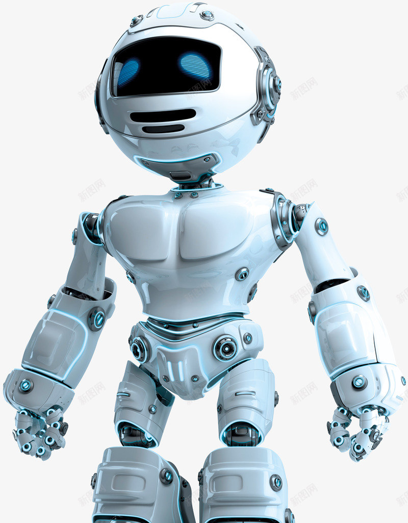 白色站立机器人png免抠素材_新图网 https://ixintu.com 白色 站立 机器人
