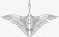 线描暗金质感仙鹤叶子纹理卡片底纹AI矢量PS素材