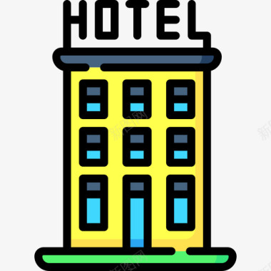 酒店夏153线性颜色图标
