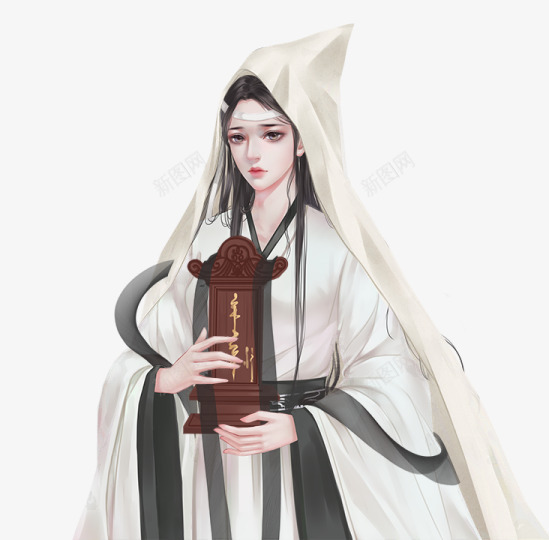 孝服女png免抠素材_新图网 https://ixintu.com 孝服