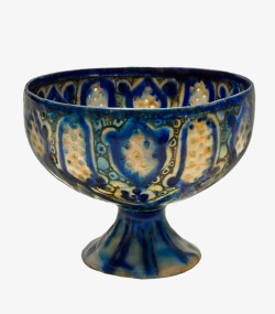 老古代高脚酒杯酒器釉下彩绘伊斯兰艺术陶器设计艺术手素材