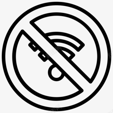 无Wifi信号和禁令20线性图标