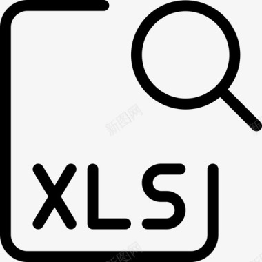 搜索办公室文件线性图标