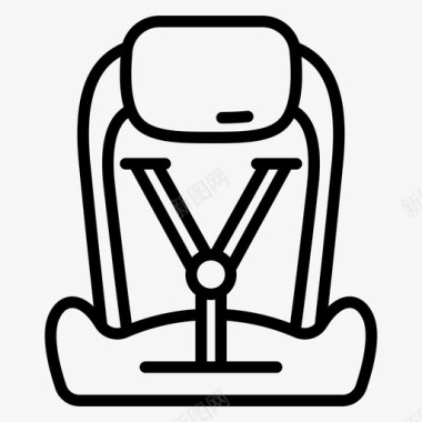 汽车座椅婴儿158直线型图标