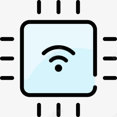 Cpu互联网技术29线性彩色图标
