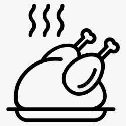 鸡排标志烤肉晚餐烤鸡高清图片