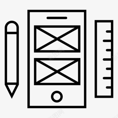 用户体验设计手机铅笔图标