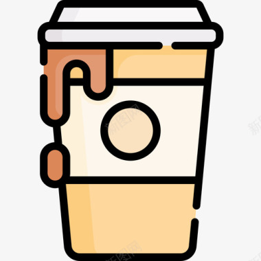 咖啡色平面设计186线性颜色图标