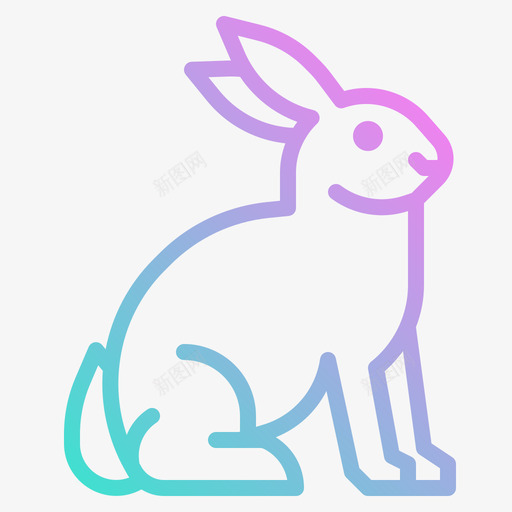 兔子春天176梯度svg_新图网 https://ixintu.com 兔子 春天 梯度
